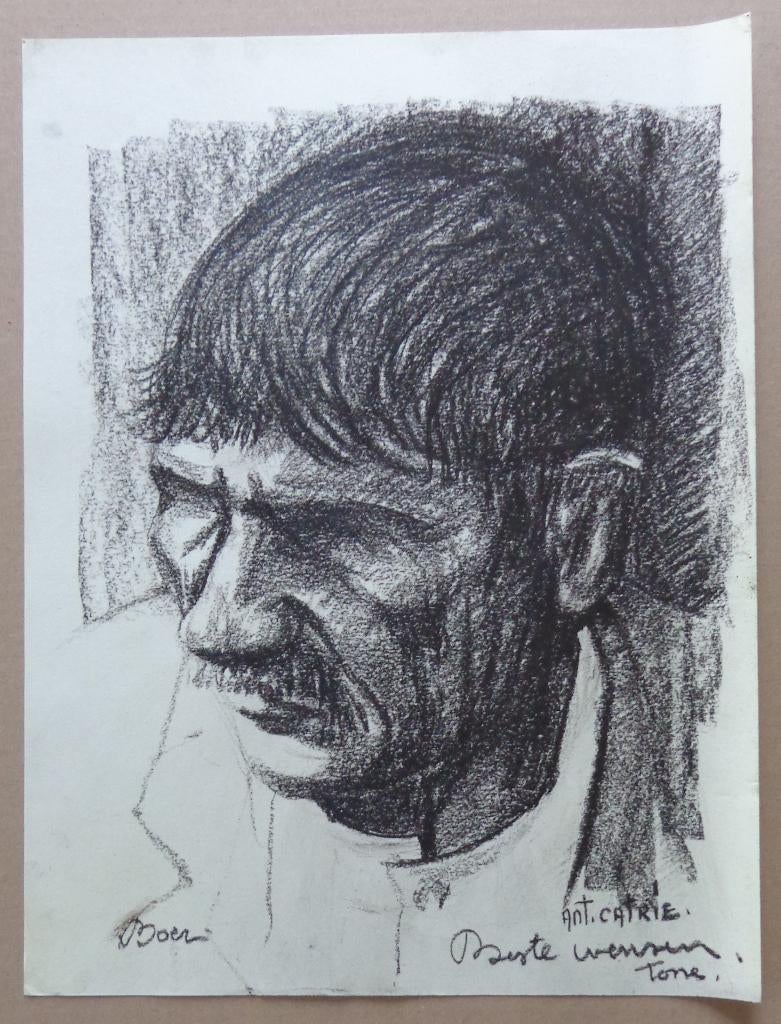 ANTOON CATRIE / BOER / ORIGINEEL WERK / 40x30cm / SIG, Enlèvement ou Envoi