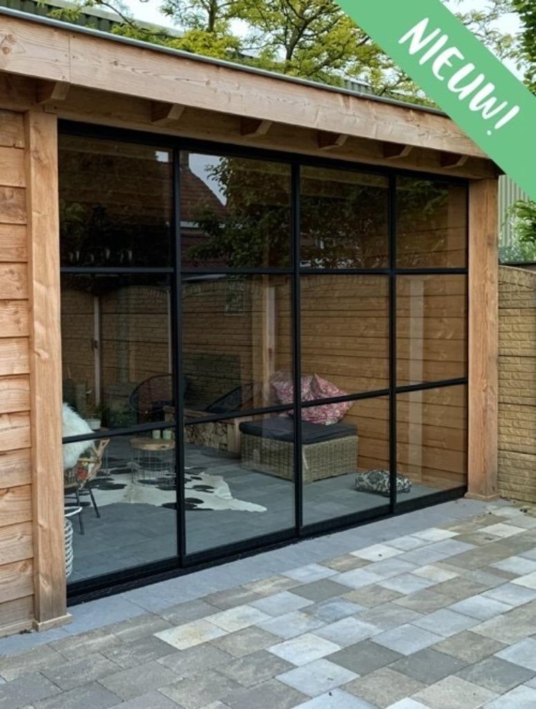 NIEUW!! Steellook slidingdoors / glazen schuifwanden, Tuin en Terras, Overkappingen, Nieuw, Veranda, Ophalen of Verzenden