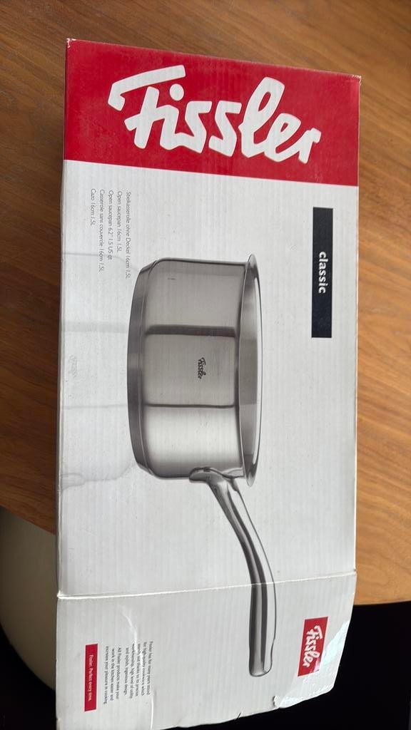 Open sauspan 16 cm Fissler, Inox, Nieuw, Keramische plaat, Ophalen