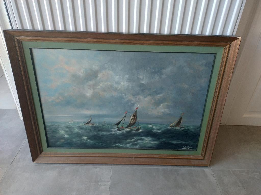 Schilderij zeilboten op het water - Martha Vantyghem, Ophalen