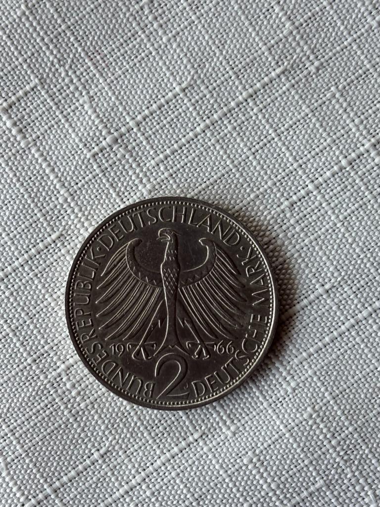 pièce 2 Mark allemand 1966, Enlèvement ou Envoi, Allemagne, Monnaie en vrac