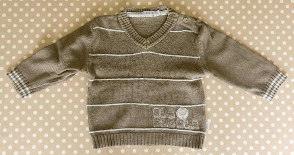 Trui met V-hals Bla Bla Bla, maat 80, Kinderen en Baby's, Bla bla bla, Gebruikt, Truitje of Vestje, Ophalen of Verzenden