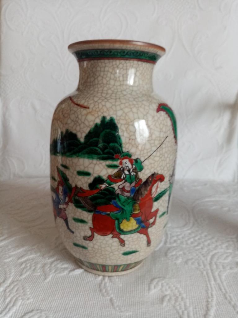 Vase porcelaine chinoise craquelé Nankin 1900/20 (19.50cm), Enlèvement ou Envoi