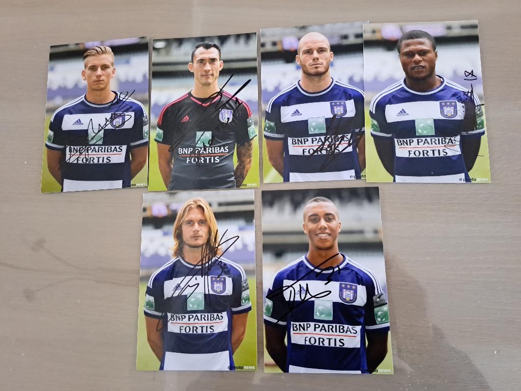 6 foto's RSC Anderlecht 2015-2016 met handtekening, Verzamelen, Ophalen of Verzenden, Zo goed als nieuw