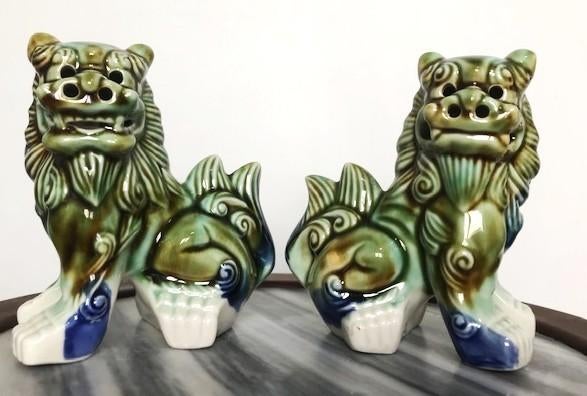 Foo dogs lions du temple chinois H 14 vintage 😍💑😎🎁💎👌, Enlèvement ou Envoi