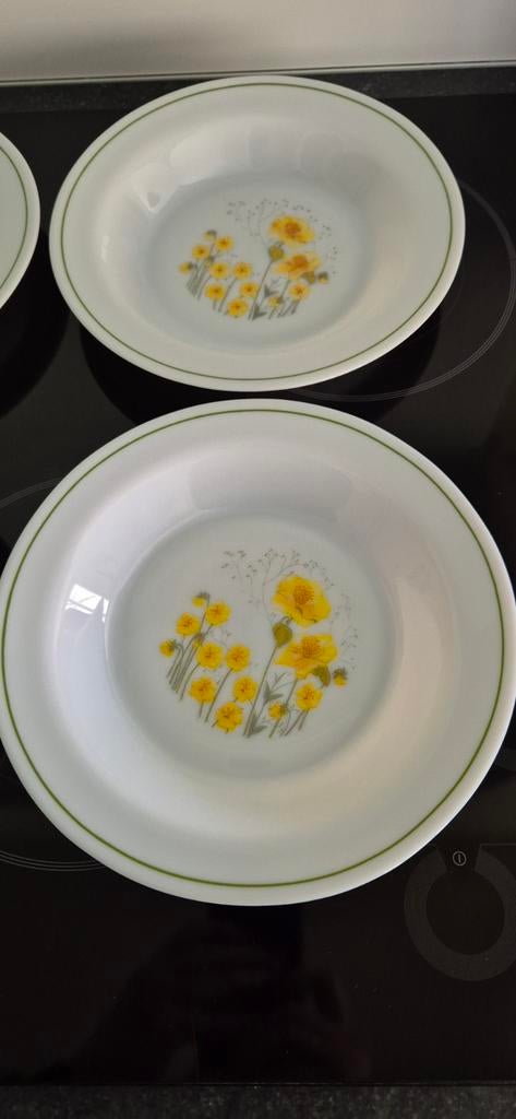 Assiettes à fleurs profondes Vintage Arcopal France 8 pièce, Enlèvement ou Envoi