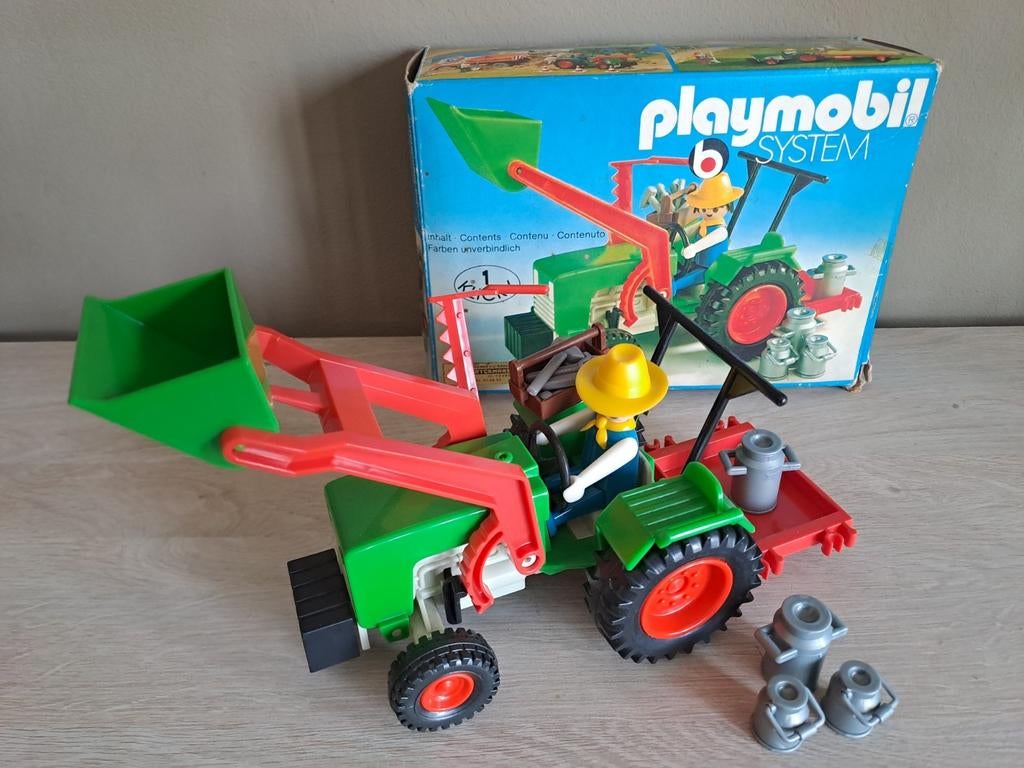 Vintage 1974 Playmobil System Klicky 3500 Tractor compleet, Kinderen en Baby's, Speelgoed | Playmobil, Ophalen, Gebruikt