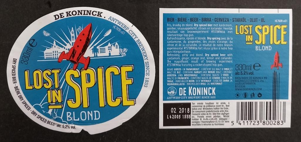 Bieretiket Lost in Space Brouwerij De Koninck (b8b), Verzamelen, Biermerken, Ophalen of Verzenden, Gebruikt, Overige typen, Overige merken