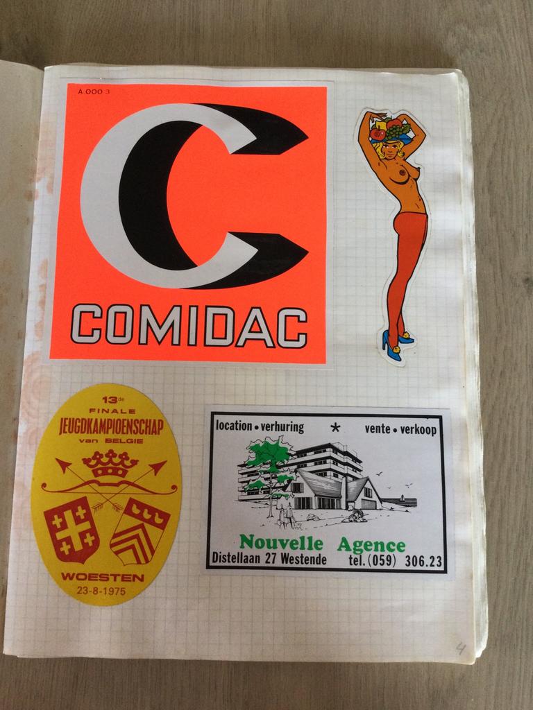Boek vol vintage stickers - zelfklevers vanaf de jaren 1970, Verzamelen, Ophalen of Verzenden
