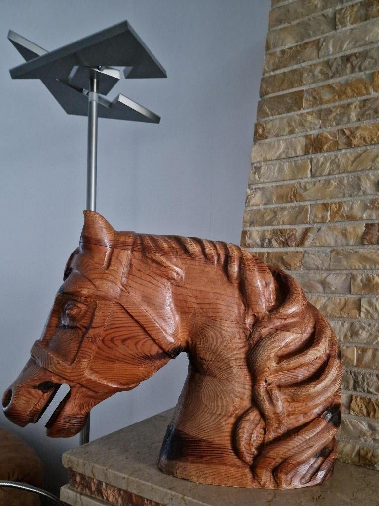 Uniek stuk: Hoofd van een Paard,  weg wegens verhuis, Antiek en Kunst, Ophalen, Hout, Beeld