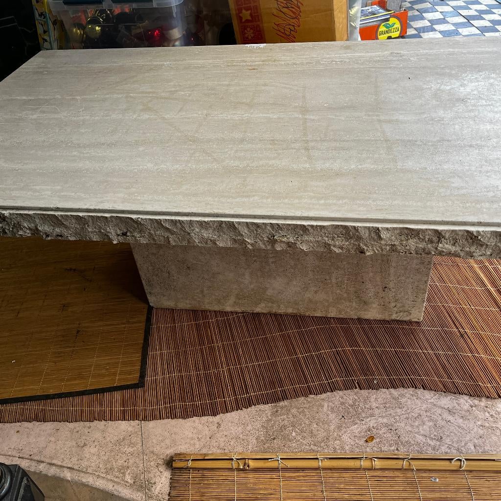 Table basse - Travertin La Cantera, 50 à 100 cm, Comme neuf, Enlèvement, Strakke lijnen