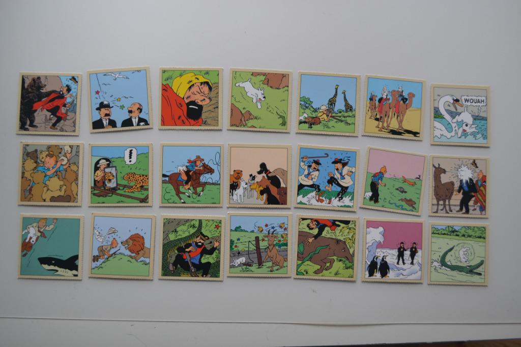 lot de 21 cartes/images Tintin, Enlèvement ou Envoi, Tintin, Utilisé, Image, Affiche ou Autocollant