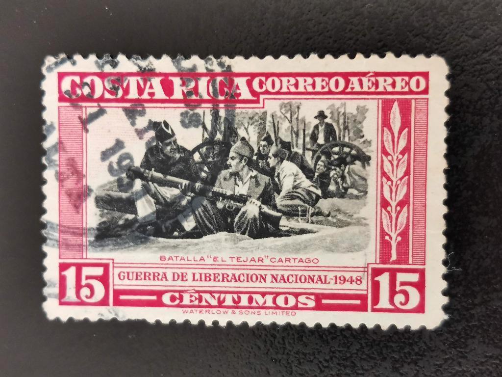 Costa Rica 1950 - Seconde Guerre de libération - soldats, Enlèvement ou Envoi, Affranchi, Amérique centrale