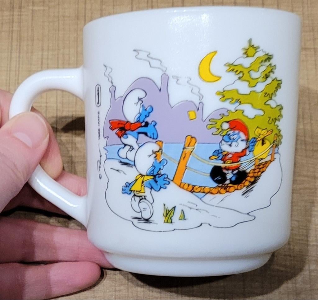 De Smurfen: drinktas - thema winter, Ophalen of Verzenden, Smurfen, Zo goed als nieuw, Gebruiksvoorwerp