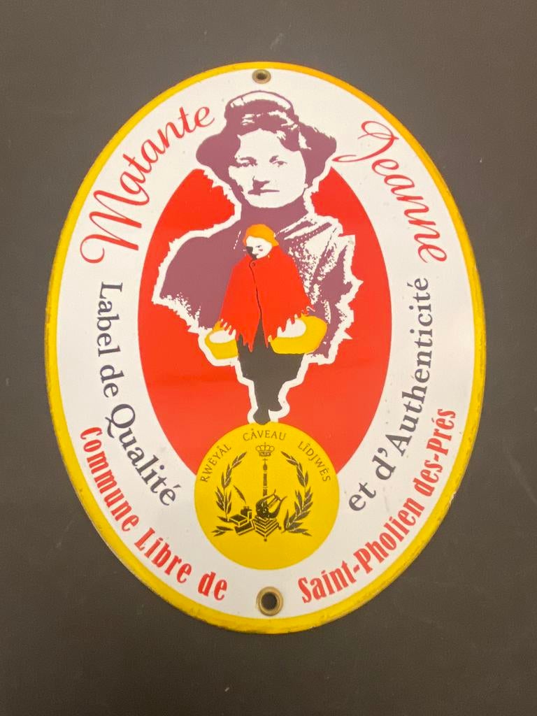 Matante Jeanne label de Qualite et d’ Authenticite Emaille., Antiek en Kunst, Ophalen of Verzenden