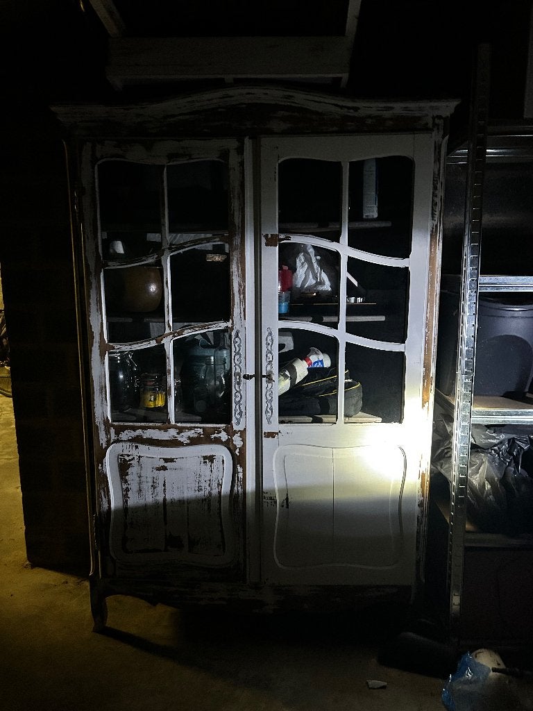 vintage vitrine kast, Huis en Inrichting, Ophalen, 100 tot 150 cm, Vintage, 150 tot 200 cm