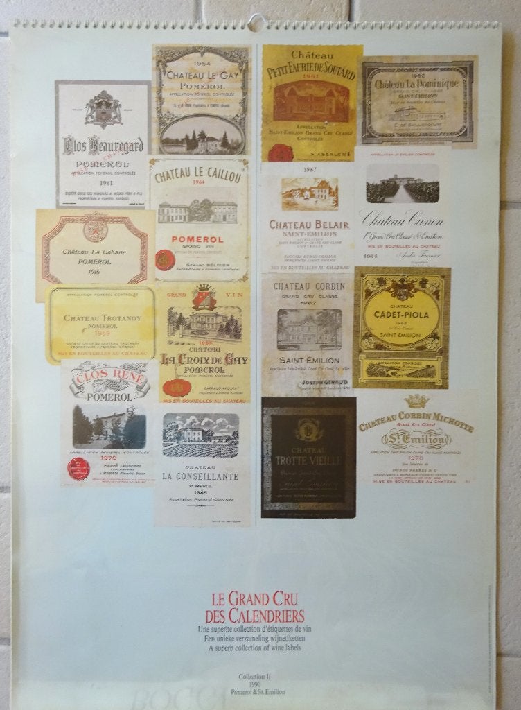 Wijn kalender 1990 Pomerol - Saint-Emilion, Ophalen of Verzenden, Gebruikt, Rode wijn