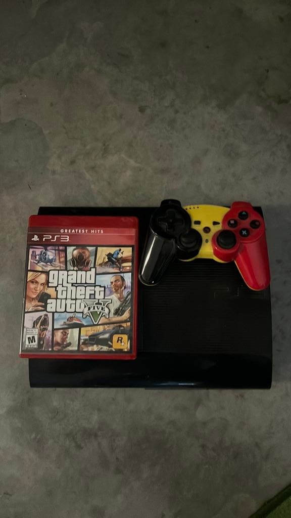 Playstation 3 Slim met GTA 5 en controller, Enlèvement ou Envoi, Avec 1 manette, Utilisé, Avec jeux