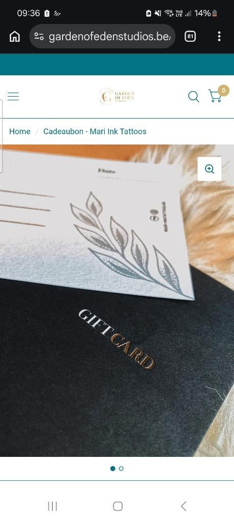Tattoo Mari Ink Cadeaubon Hasselt met persoonlijke overdrach, Eén persoon, Cadeaubon, Overige typen