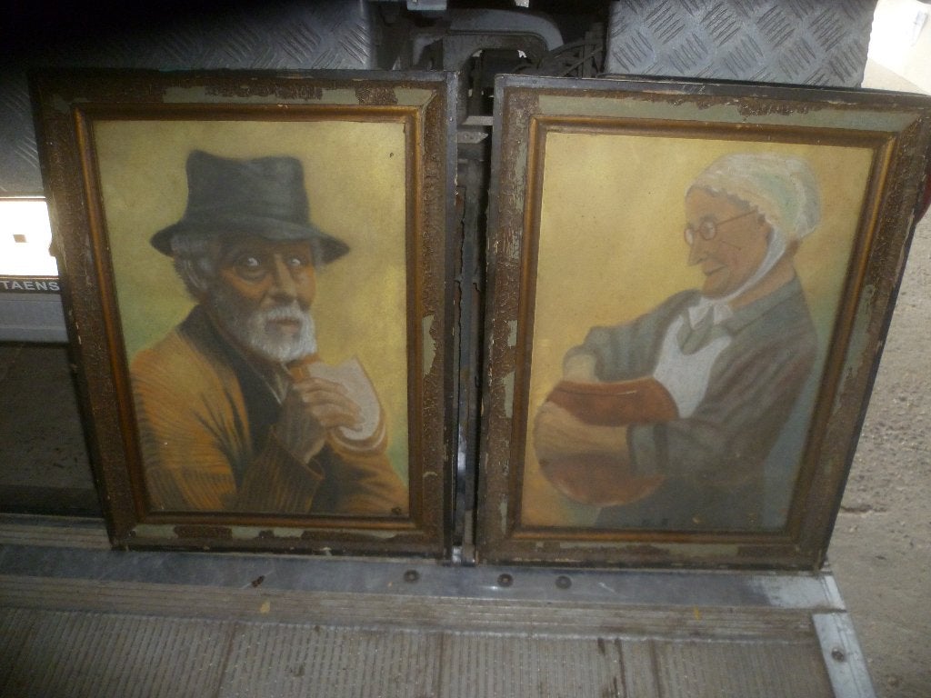 2 OUDE KADERS MET AFB., Antiek en Kunst, Ophalen