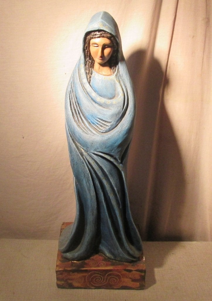 Belle statue peinte - Vierge Marie - 57 cm - Adriana, Antiquités & Art, Antiquités | Objets religieux, Enlèvement ou Envoi