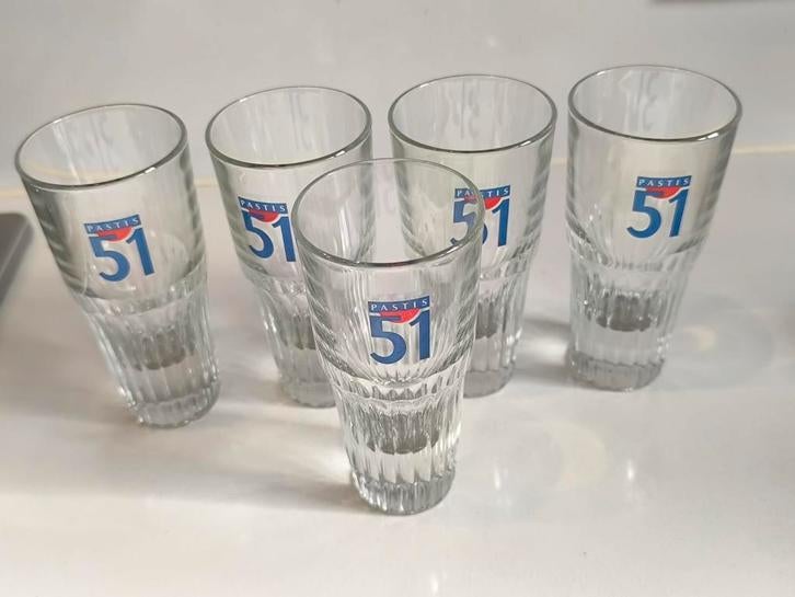 Set vintage Pastis 51 glazen, Verzamelen, Glas en Drinkglazen, Ophalen of Verzenden