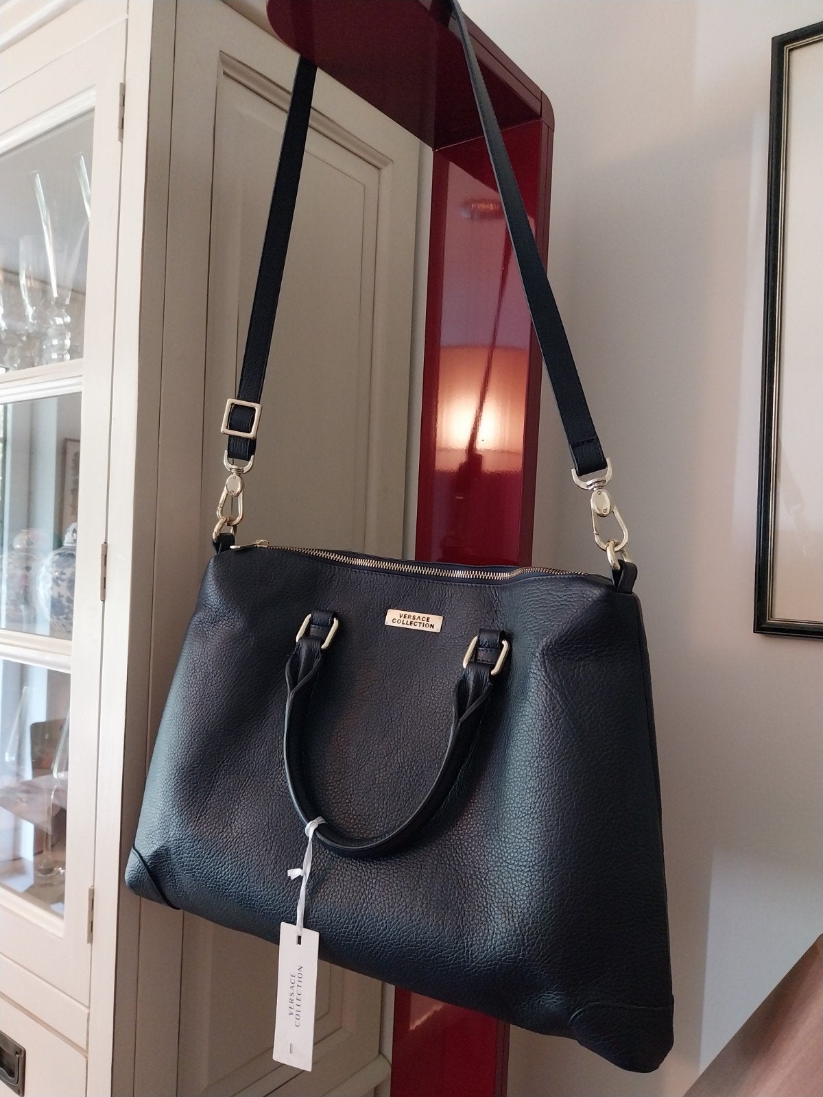 VERSACE  originele nieuwe handtas in leer, Handtassen en Accessoires, Ophalen of Verzenden, Nieuw, Blauw, Handtas