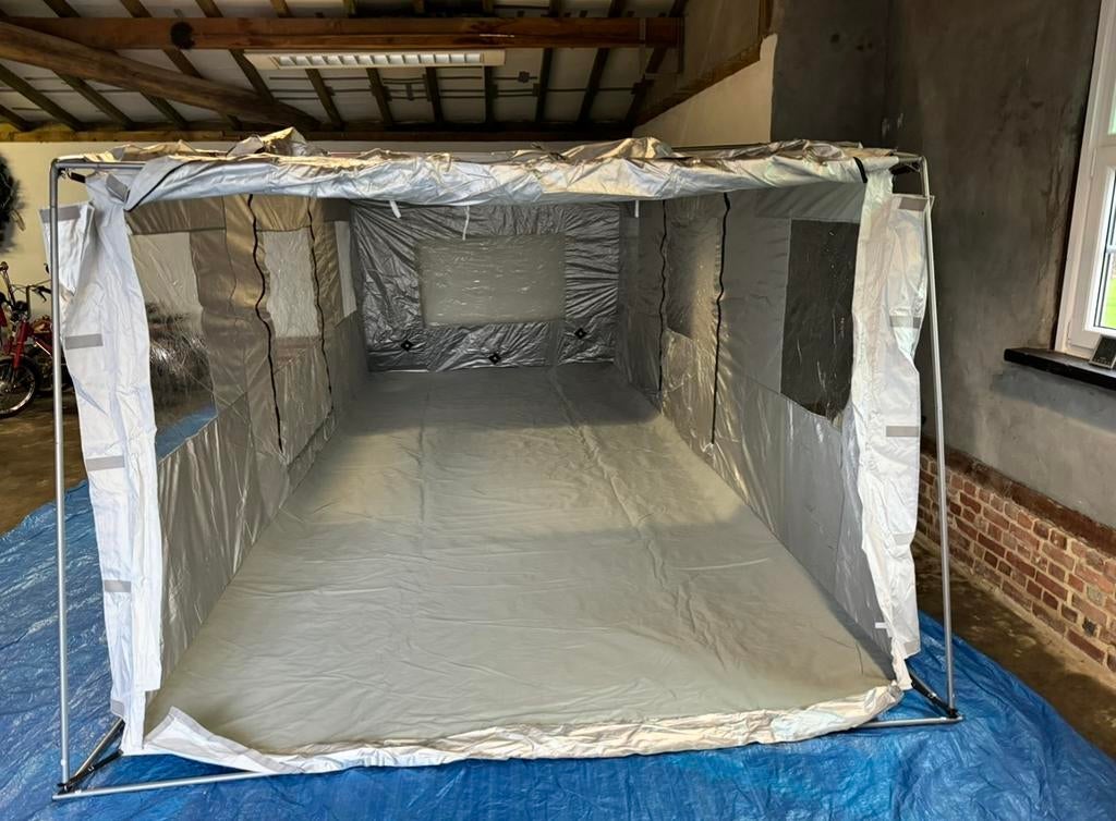 Tent voor stalling en bescherming oldtimer Cair-o-port, Ophalen