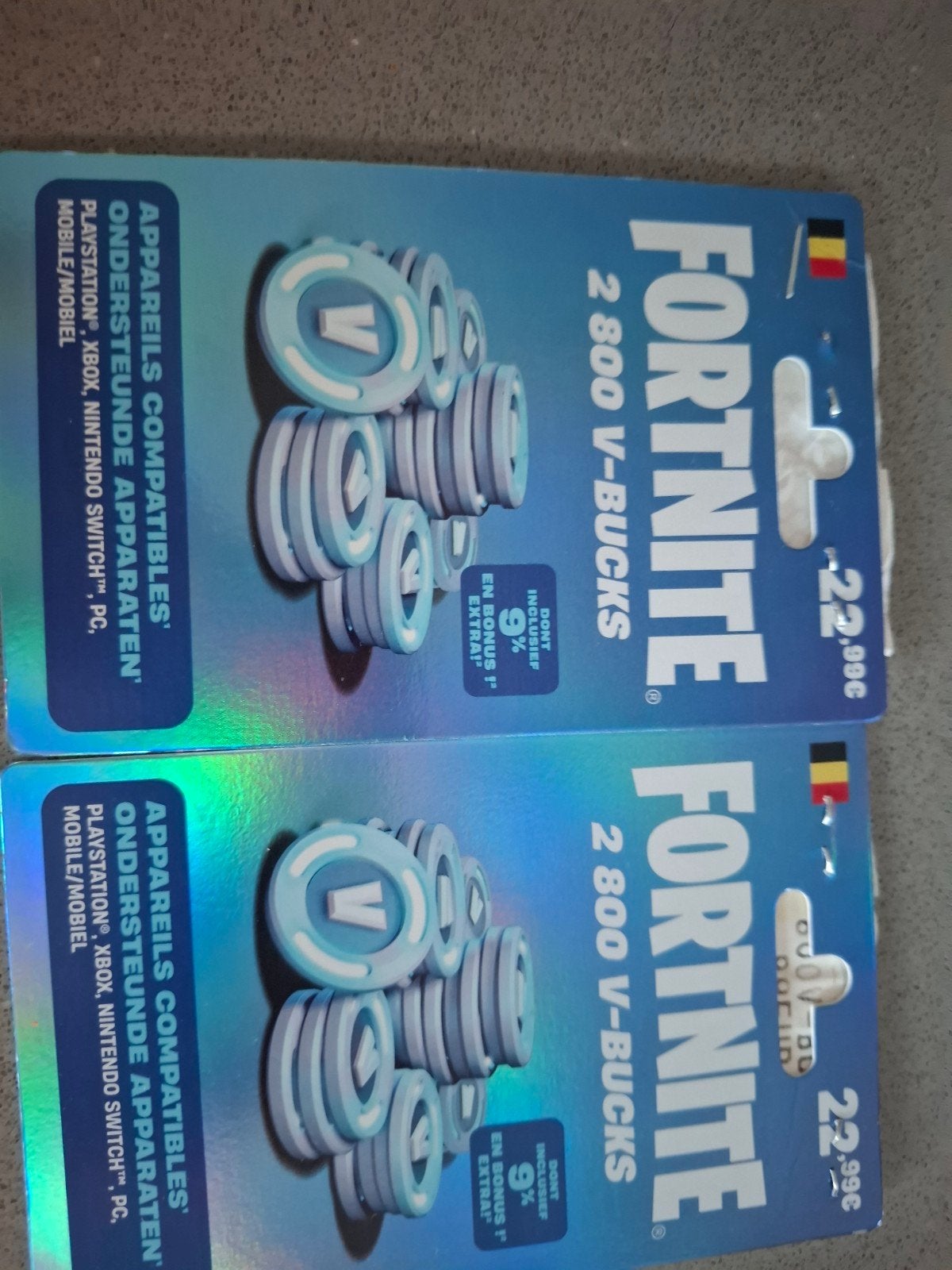 V-bucks kaartjes, Enlèvement