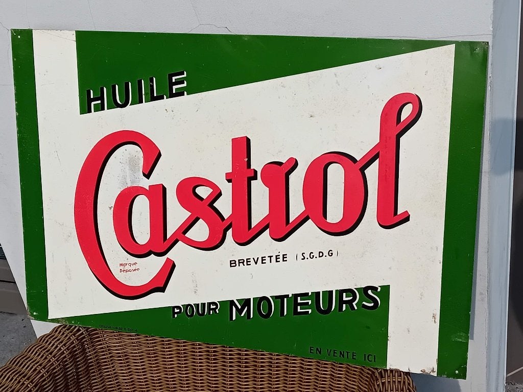 Metalen reclamebord CASTROL, Ophalen of Verzenden, Zo goed als nieuw, Reclamebord