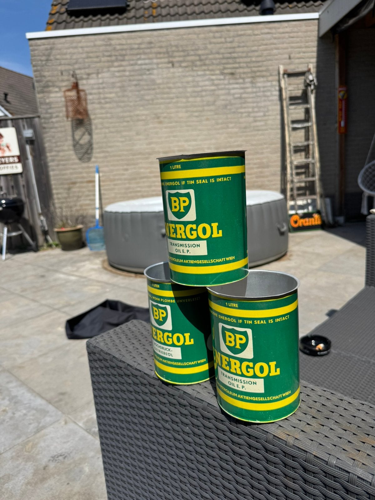 BP Energol olie blik 1 liter, Ophalen of Verzenden, Gebruikt, Overige, Overige merken