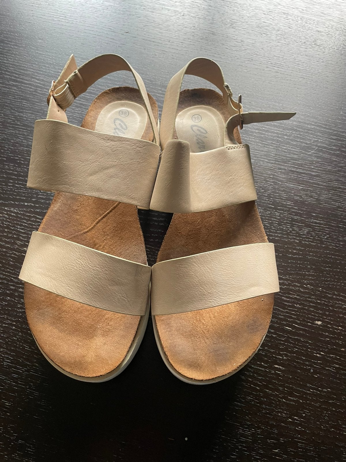 Sandalen, Ophalen, Beige, Sandalen of Muiltjes, Zo goed als nieuw