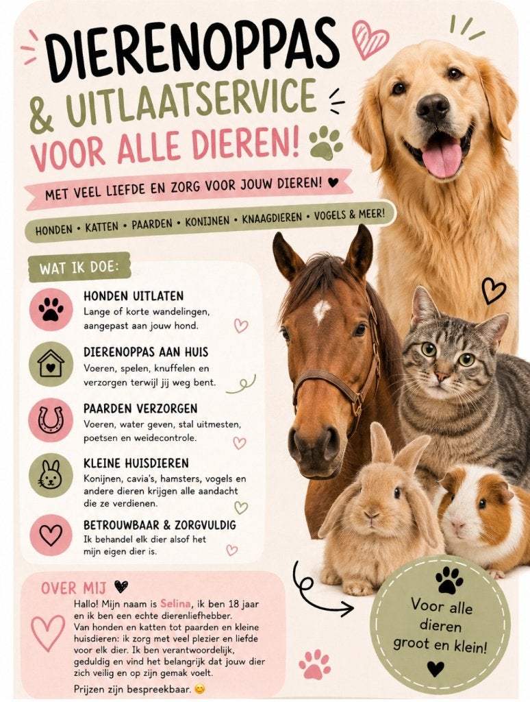 Dieren oppas aan huis, Enlèvement ou Envoi