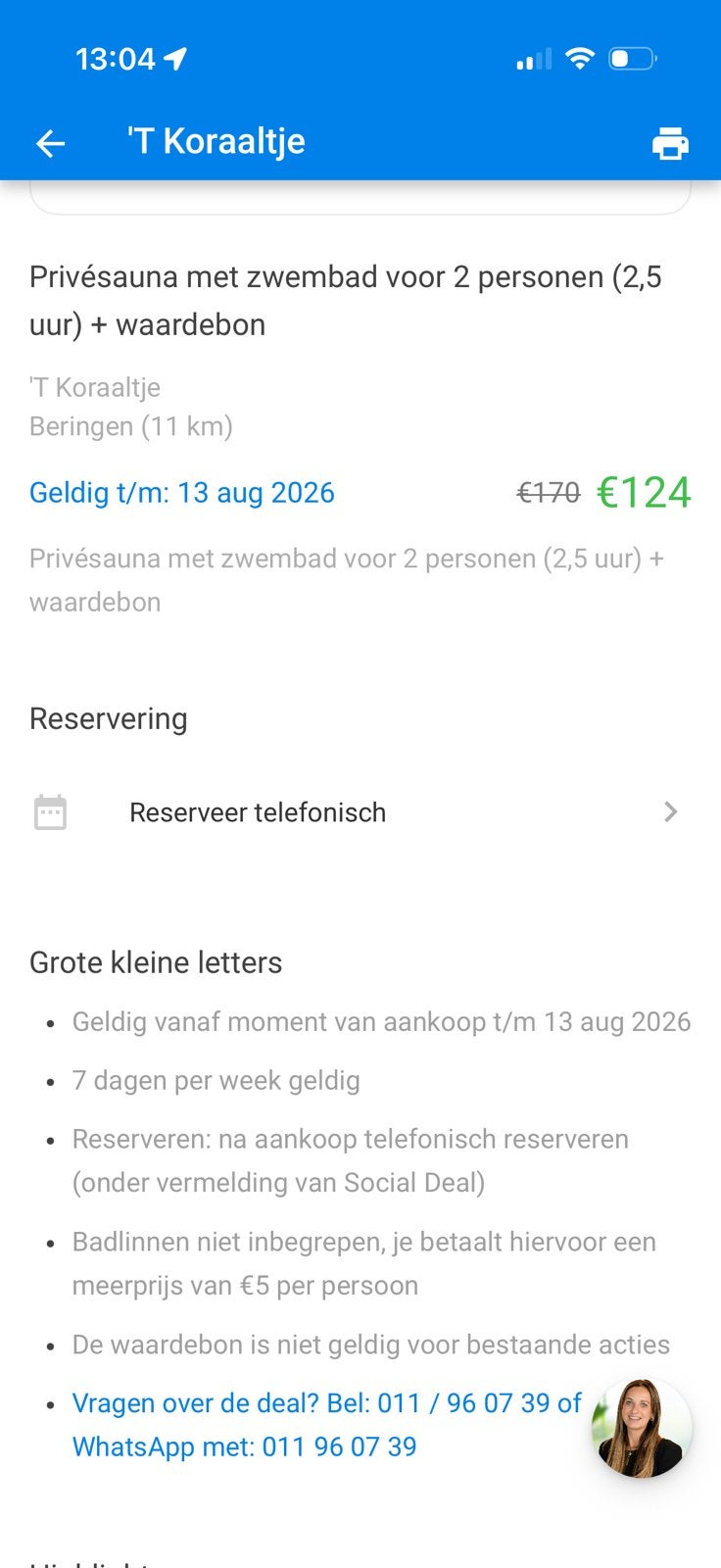 Wellness voucher koraaltje beringen