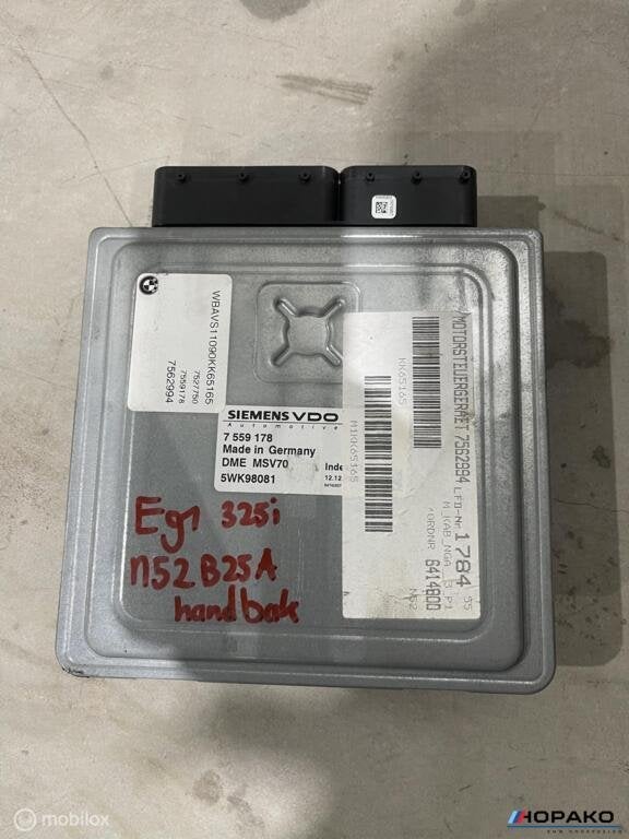 ECU / Motorcomputer BMW 3 / 5 serie | 7559178 | MSV70, Enlèvement ou Envoi, Einsteinlaan 5, rijswijk, Bmw, Utilisé