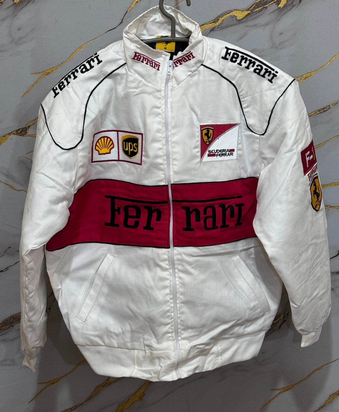 Veste Racing Ferrari Blanche  – Style Motorsport, Envoi, Neuf, Taille 52/54 (L), Blanc