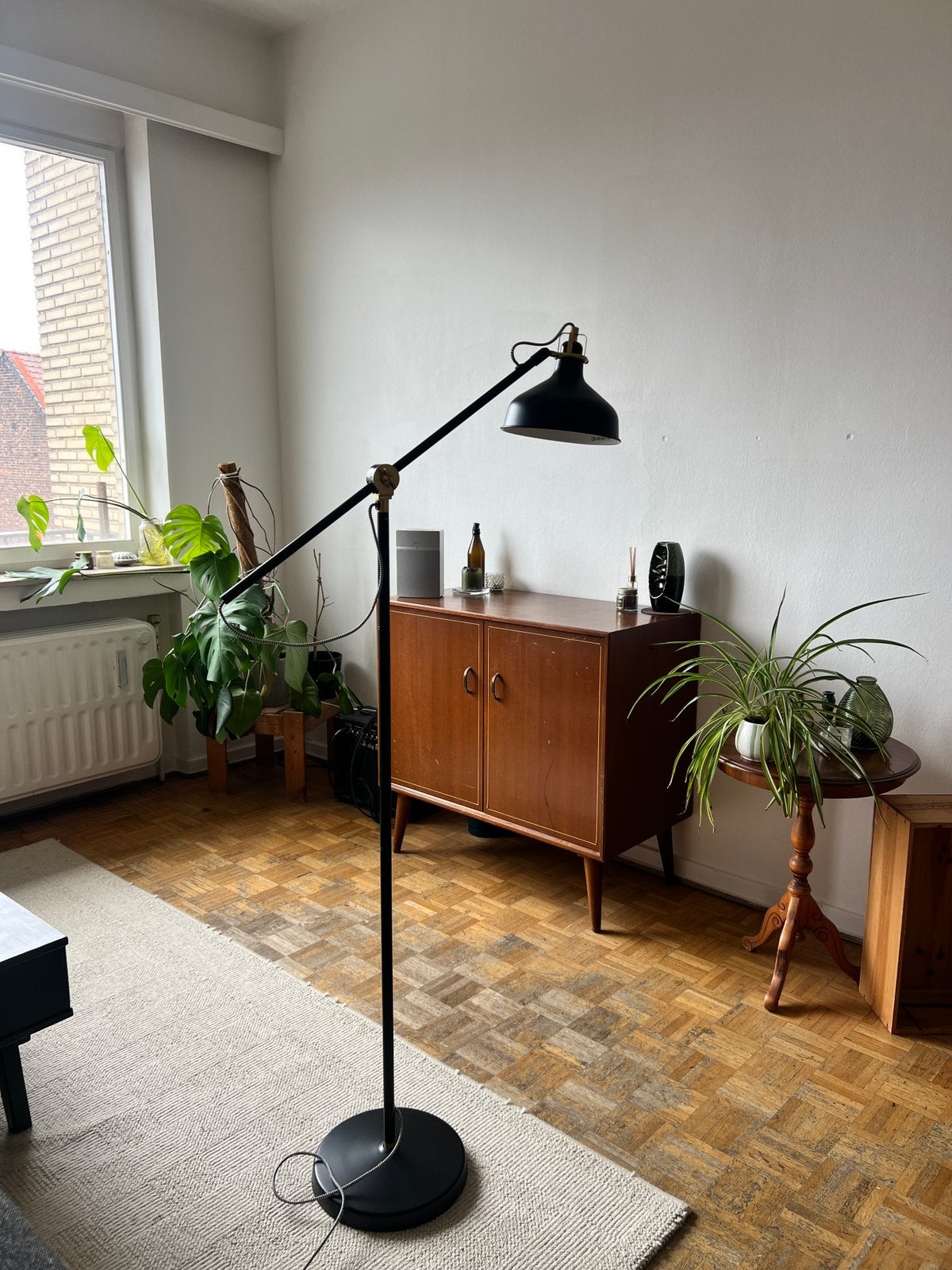 Staande leeslamp zwart - RANARP ikea, Huis en Inrichting, Lampen | Vloerlampen, Ophalen, Kunststof, E27 (groot), Zo goed als nieuw