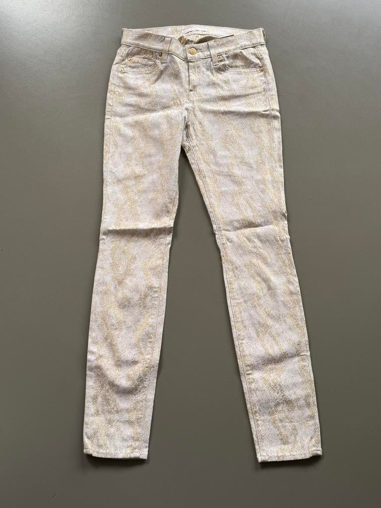Offwhite met 'goud' broek 7 For All Mankind, Kleding | Dames, Verzenden, Wit, Zo goed als nieuw, Maat 36 (S)