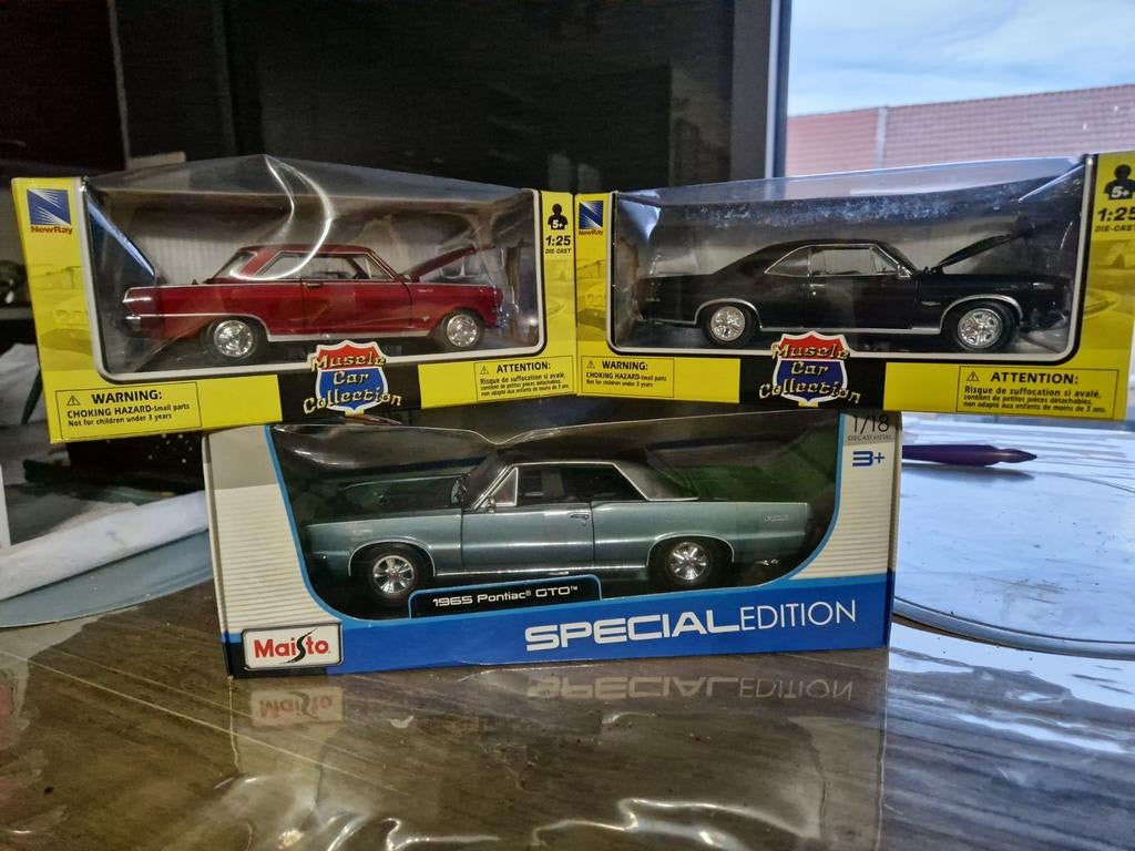 Miniatures Pontiac gto 1/18 et 1/24 1966 Chevy nova ss 1964, Enlèvement