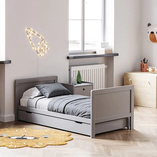 Meegroeibed 70 x 140 cm + matras + AeroSleep, 70 à 85 cm, Comme neuf, 140 à 160 cm, Enlèvement