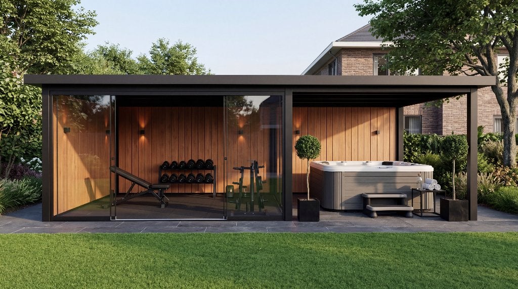 Tuinkamer 100% onderhoudsvrij | Perfect voor gym en wellness, Jardin & Terrasse, Abris de jardin, Enlèvement ou Envoi, 500 cm ou plus