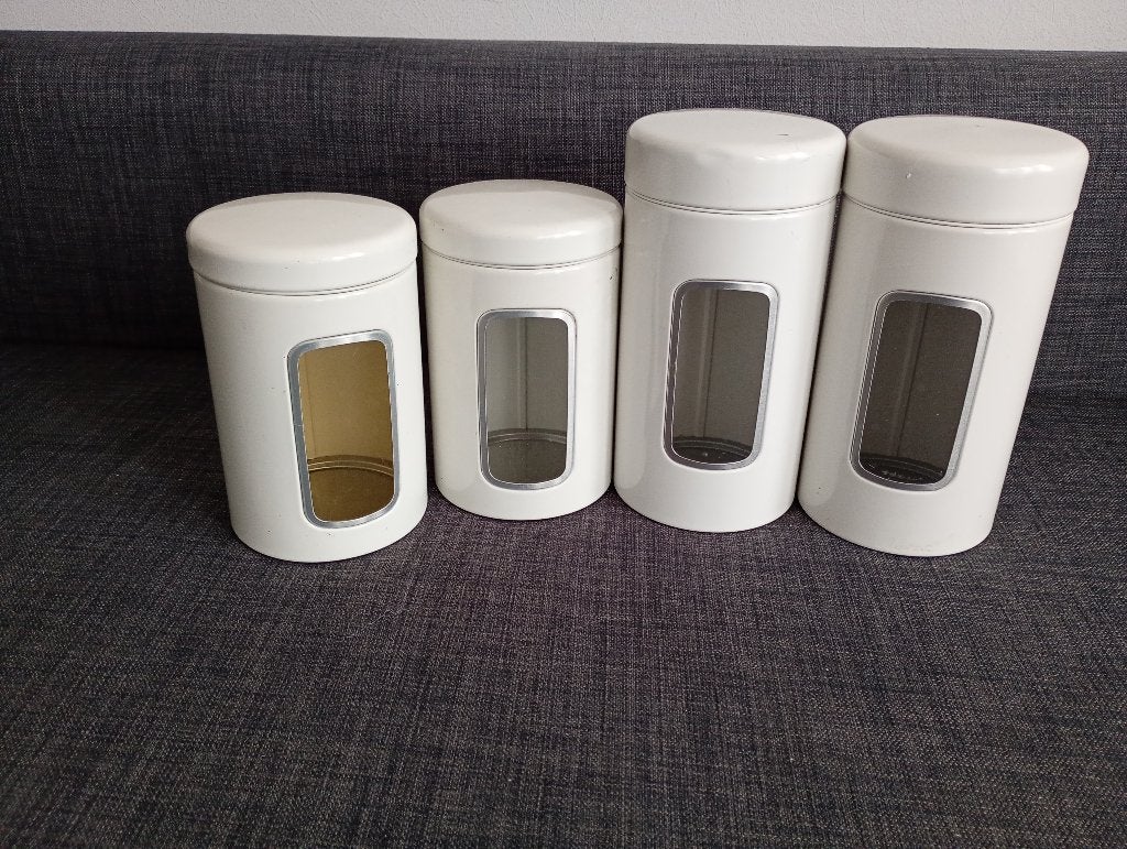 4 bocaux de rangement vintage rétro Brabantia, Maison & Meubles, Cuisine | Ustensiles de cuisine, Pot de stockage, Métal, Enlèvement