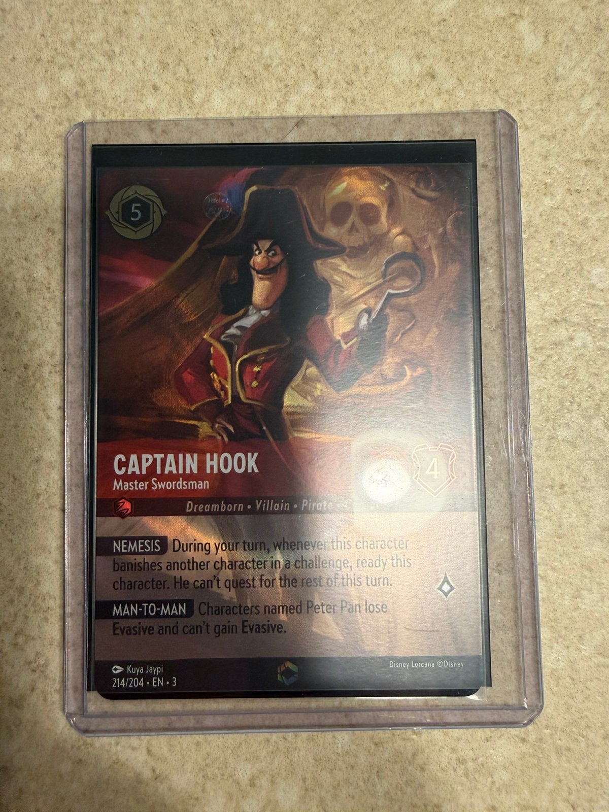 Disney Lorcana – Captain Hook Master Swordsman 214/204 – EN, Ophalen, Zo goed als nieuw