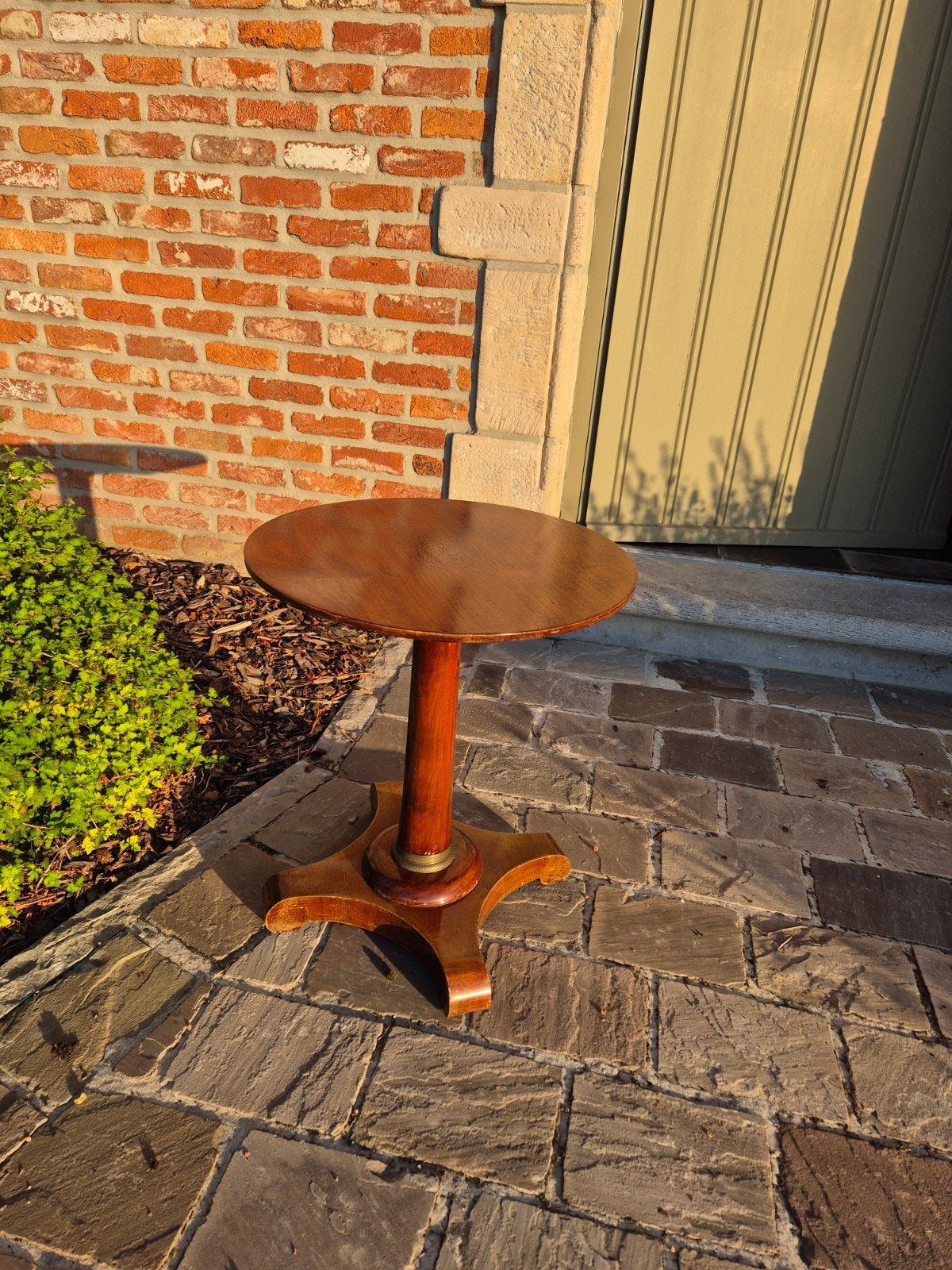 table d'appoint art déco en bois et cuivre, Enlèvement