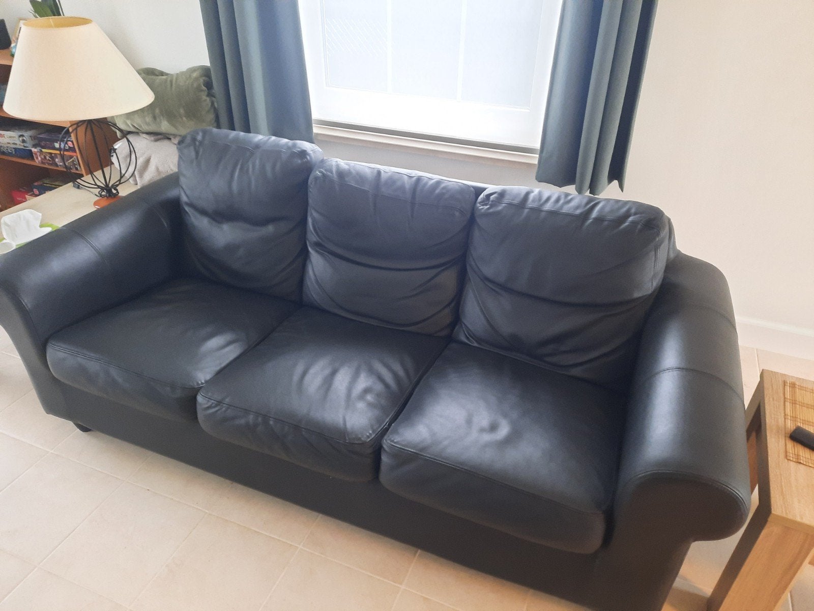 zetel te koop, Huis en Inrichting, Ophalen, Gebruikt, Driepersoons, Leer