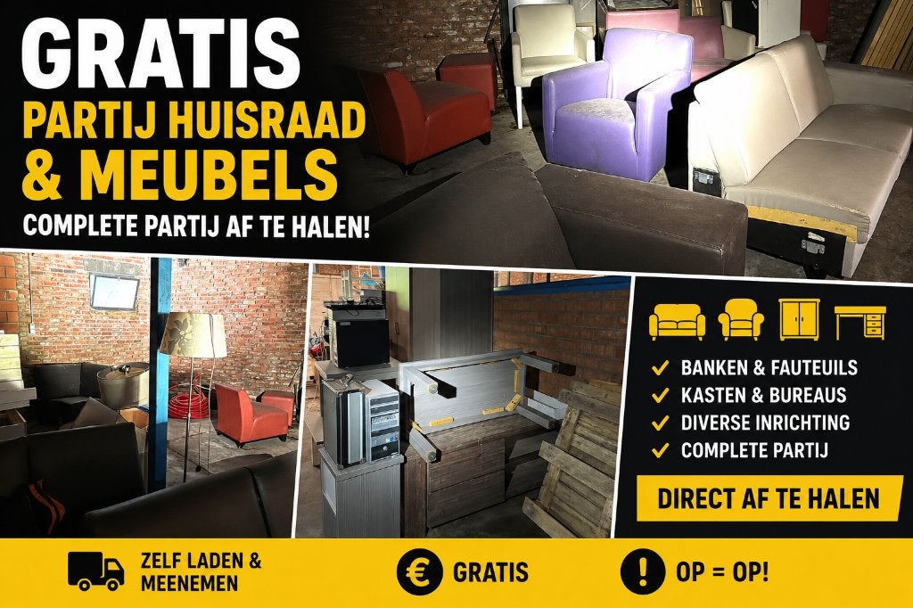 Gratis partij huisraad en meubels – Complete partij, Ophalen
