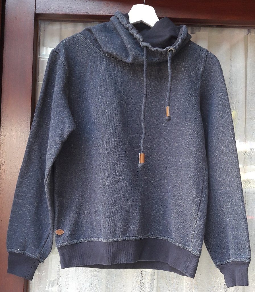 Blauwe trui met hoge kraag maat S, Enlèvement ou Envoi, Porté, Bleu, Taille 46 (S) ou plus petite
