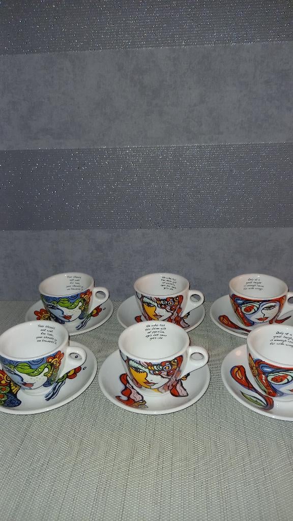 Josien Broeren koffie serviesje, Ophalen of Verzenden, Zo goed als nieuw, Porselein, Kop(pen) en/of Schotel(s)
