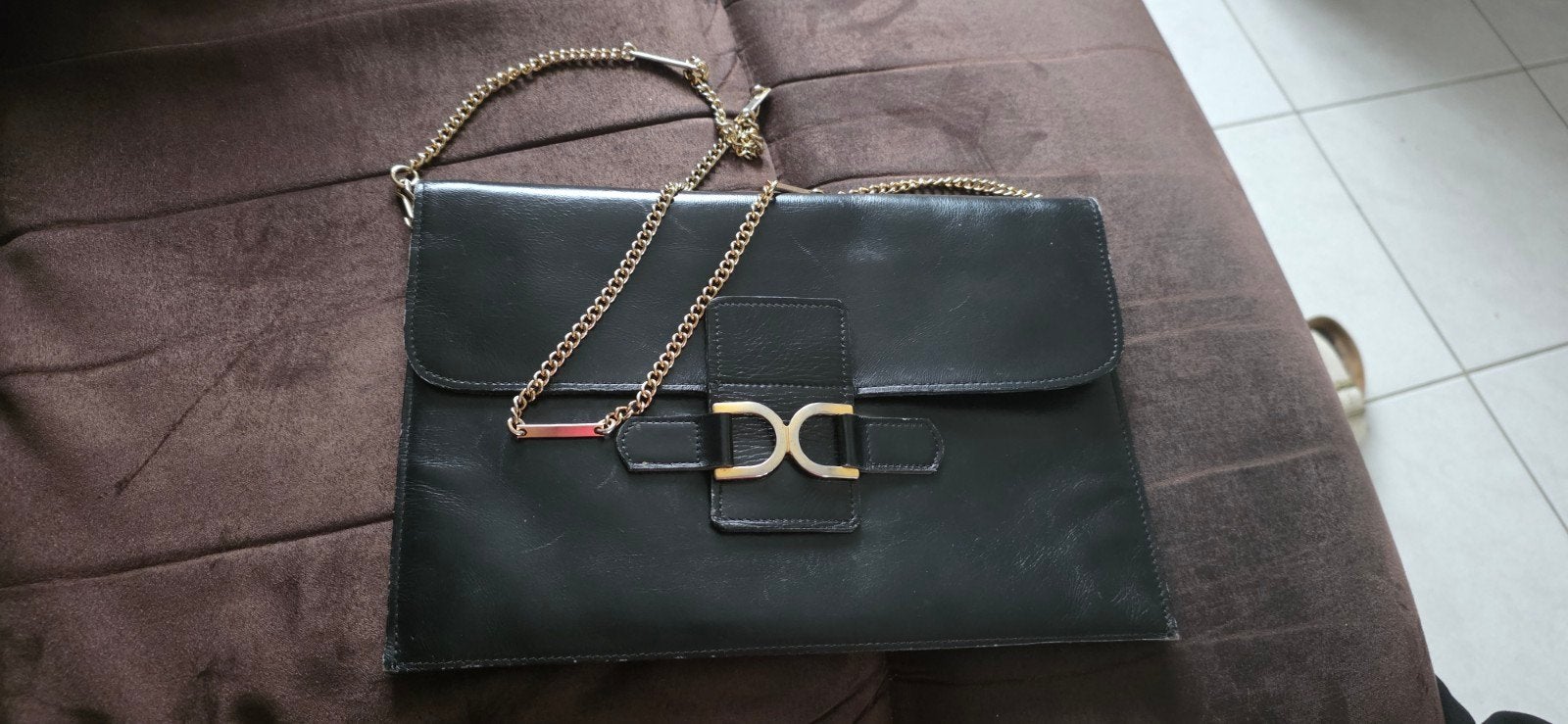 sac pochette vintage, Enlèvement ou Envoi, Utilisé, Noir, Sac de soirée