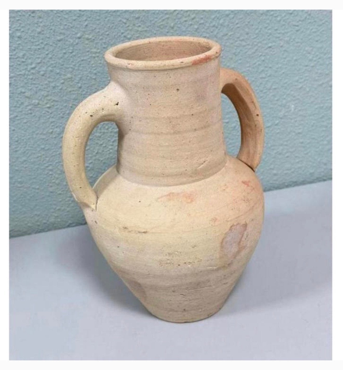 Terracotta vaas met 2 handvatten Amfoor 25cm Antiek antieke, Ophalen of Verzenden